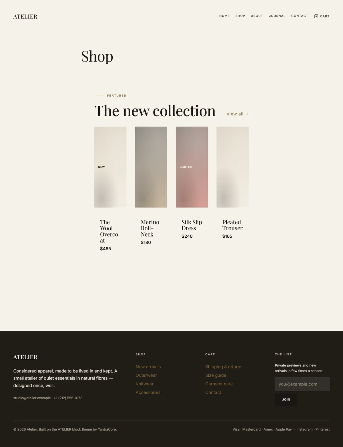 ATELIER — WooCommerce Fashion Theme — screenshot 2
