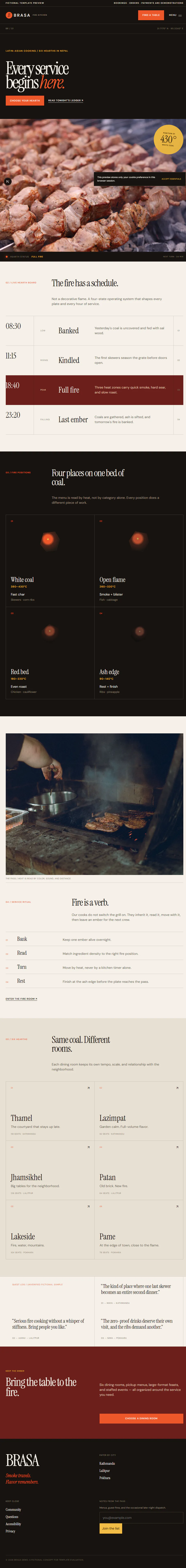 BRASA — Banked-Fire Kitchen website preview