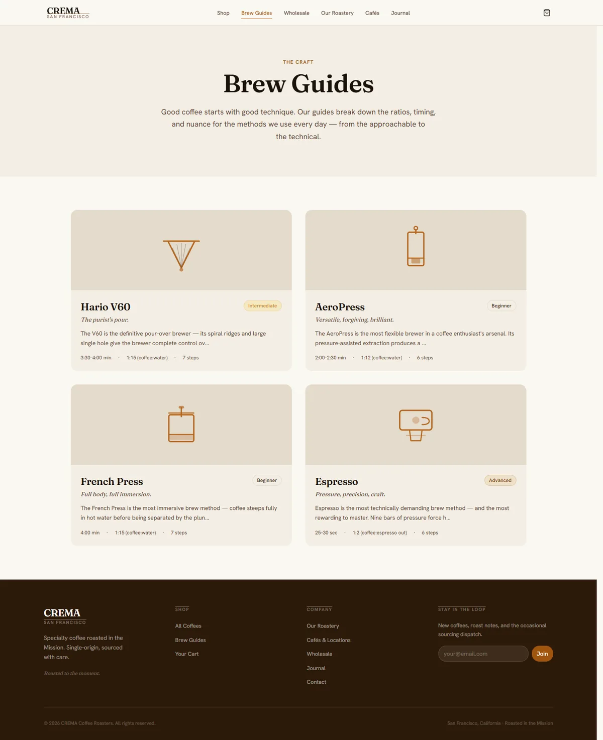 CREMA — Specialty Coffee Roaster & Café — screenshot 3