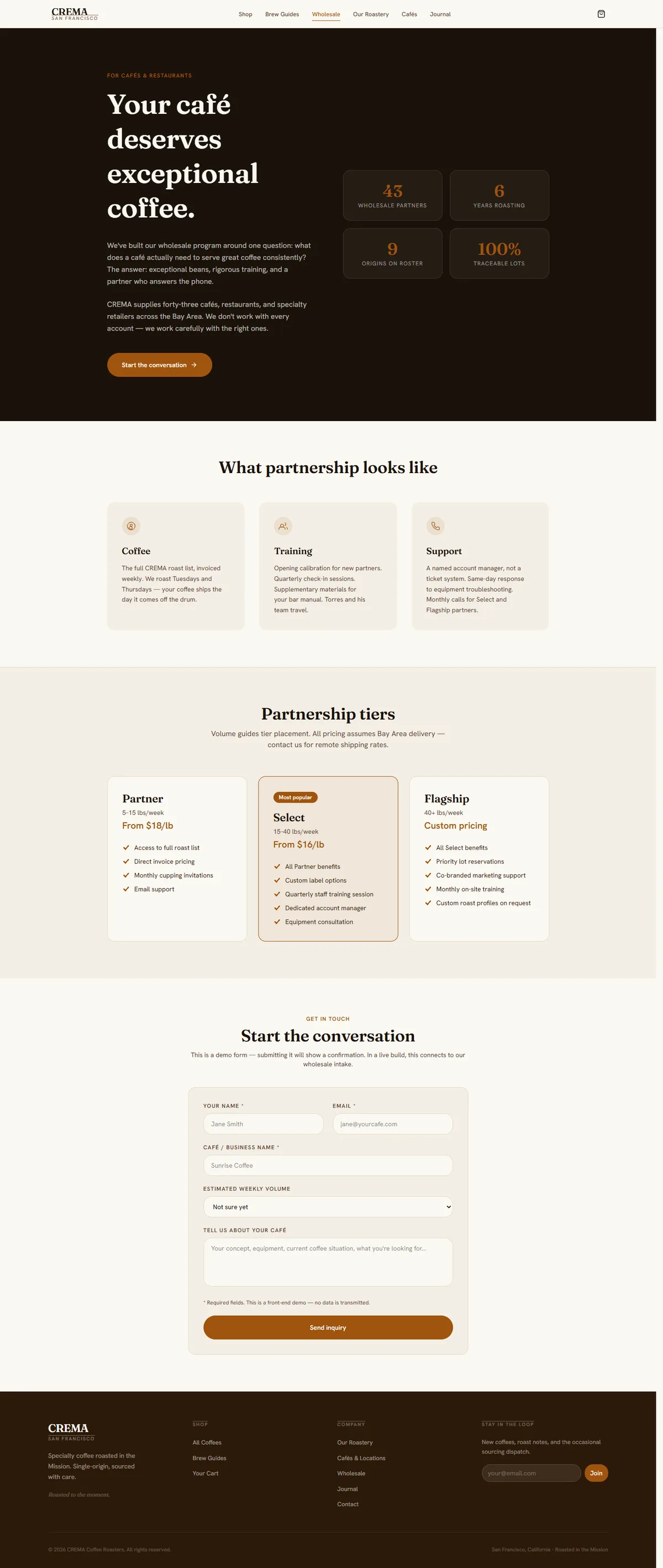 CREMA — Specialty Coffee Roaster & Café — screenshot 6