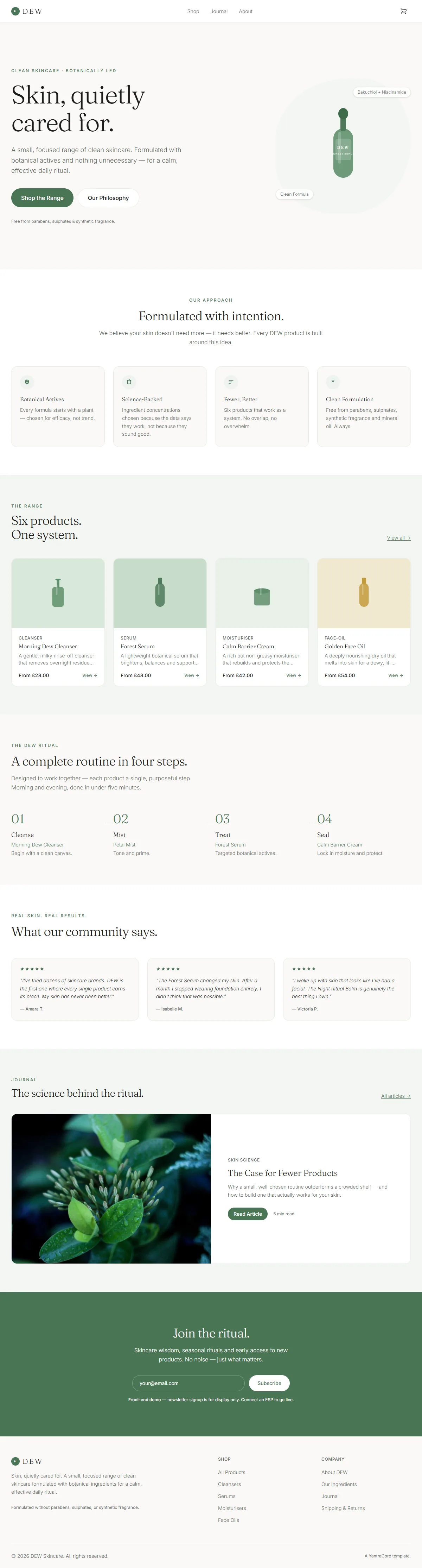 DEW — Skincare Storefront — screenshot