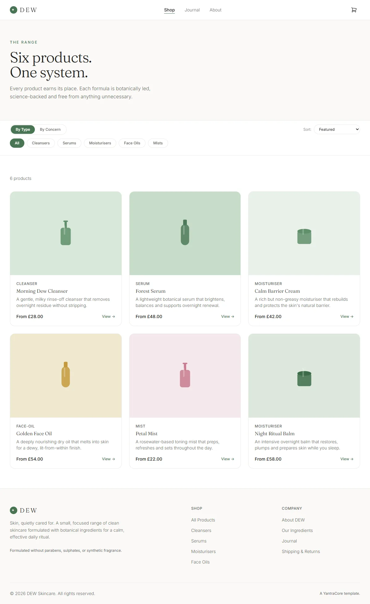 DEW — Skincare Storefront — screenshot 2