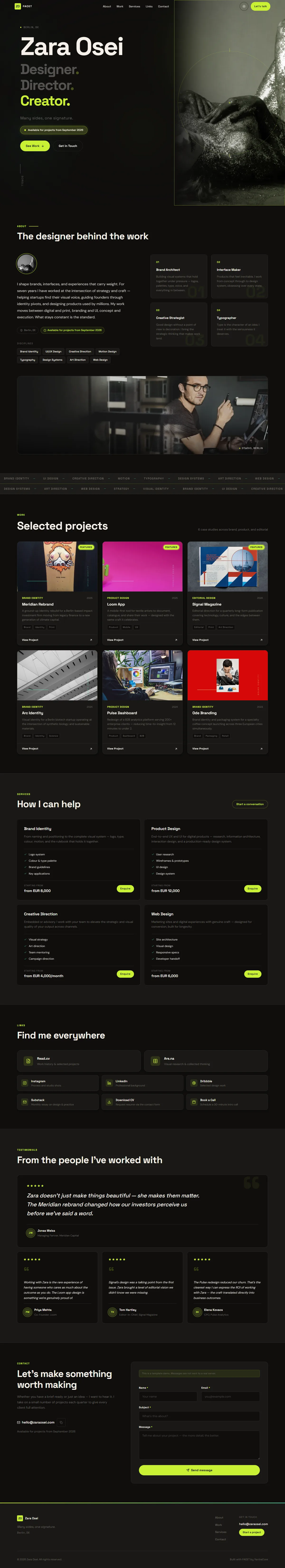 FACET — Creator & Portfolio — screenshot