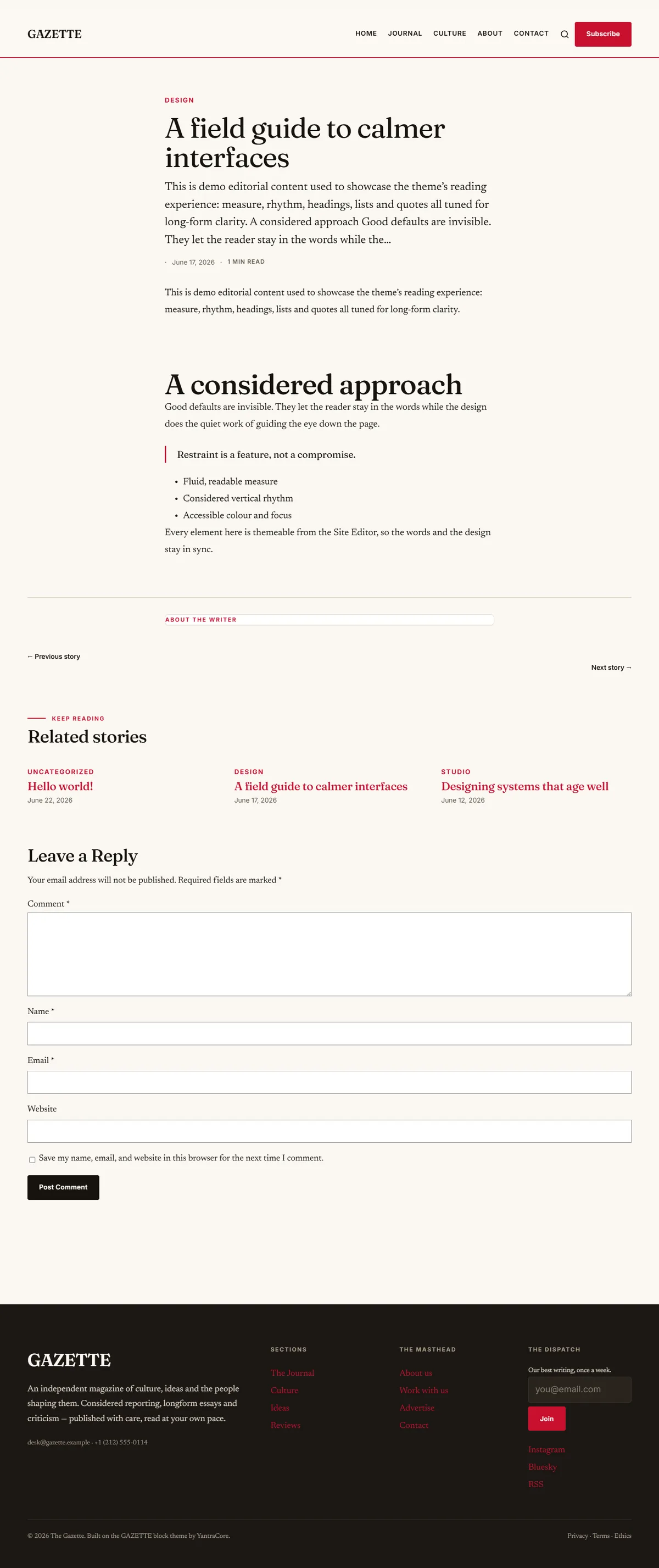 GAZETTE — WordPress Magazine Theme — screenshot 2