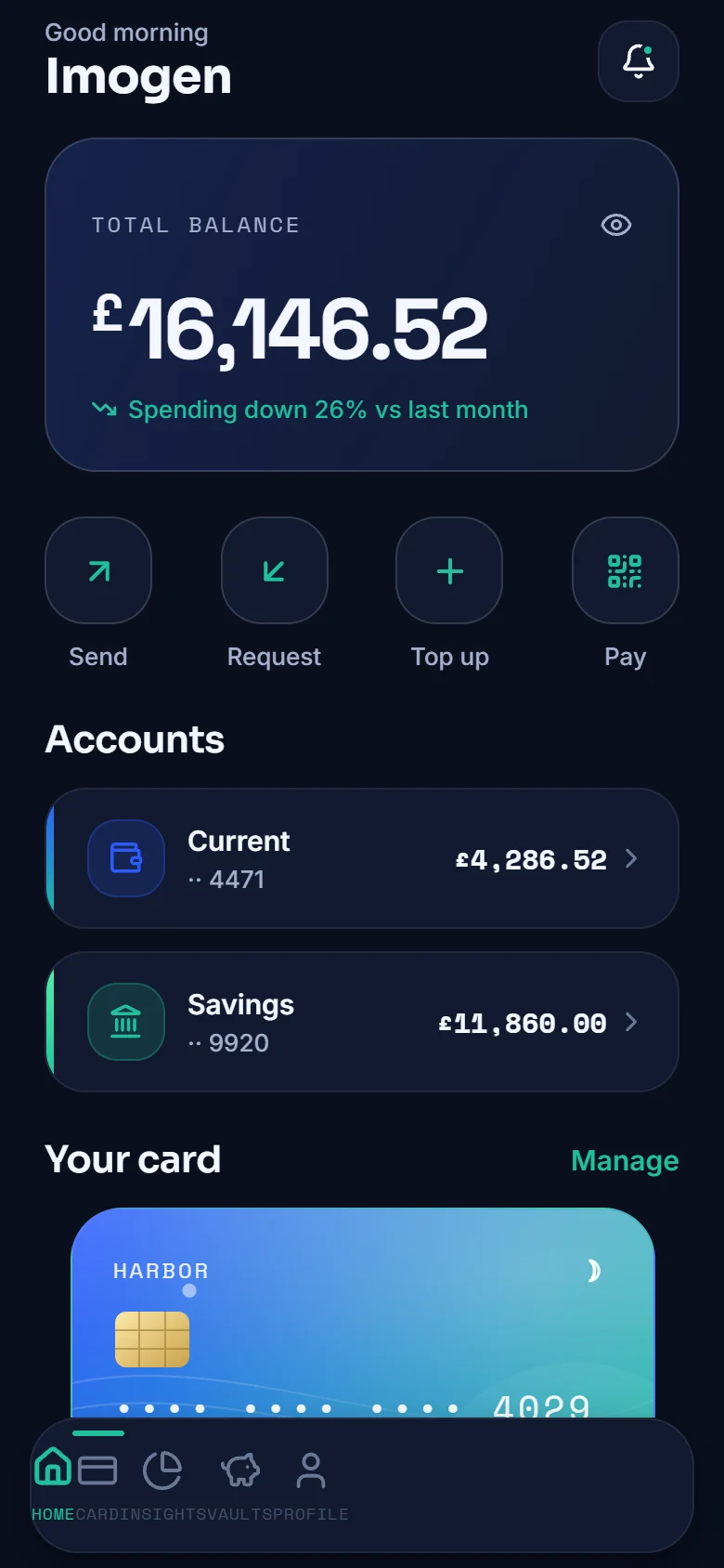 HARBOR — Neobank & Mobile Banking — screenshot
