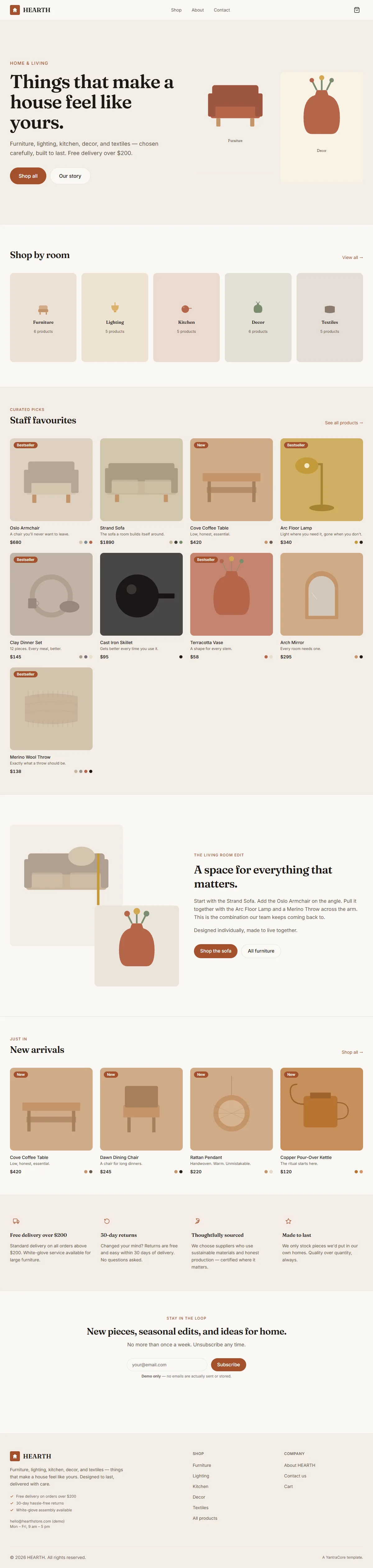 HEARTH — Home & Living Store — screenshot