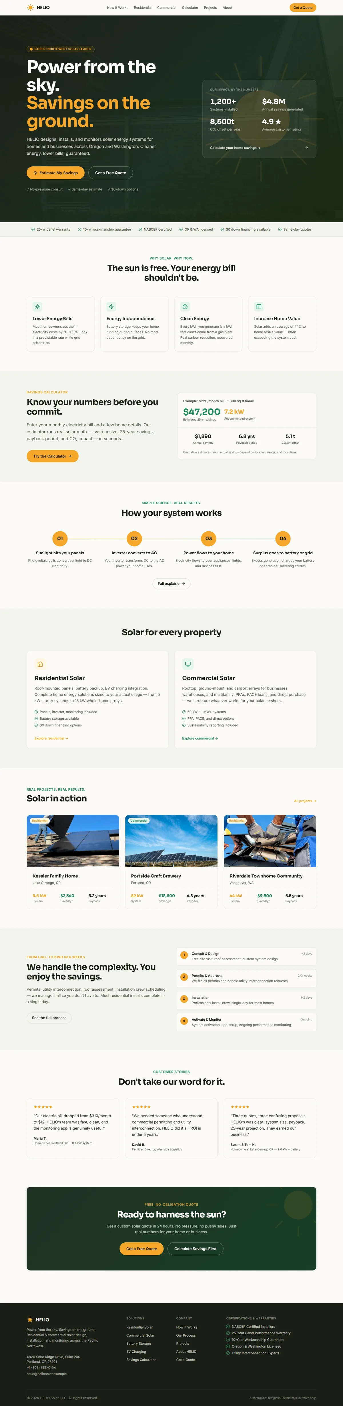 HELIO — Solar Energy Company — screenshot