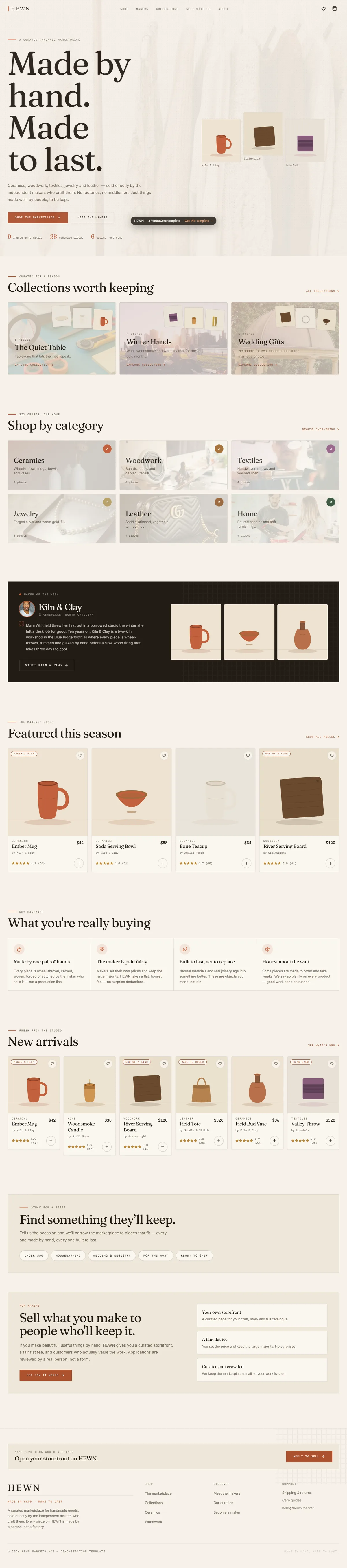 HEWN — Handmade Marketplace — screenshot