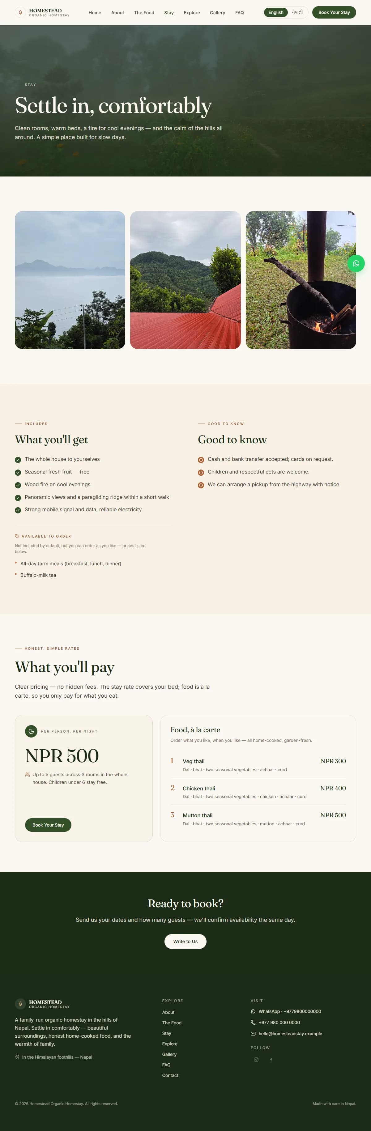 HOMESTEAD — Organic Homestay & Farm Stay — screenshot 4