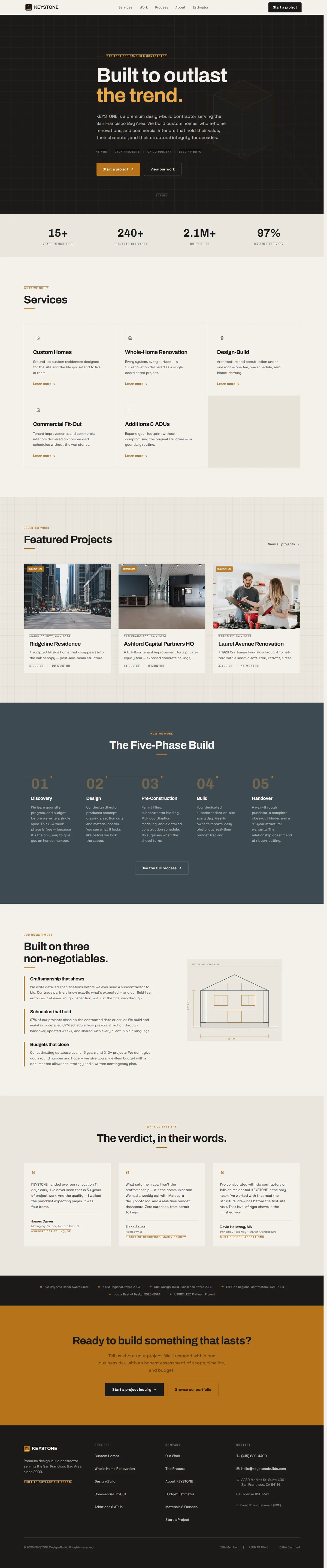 KEYSTONE — Design-Build Contractor — screenshot