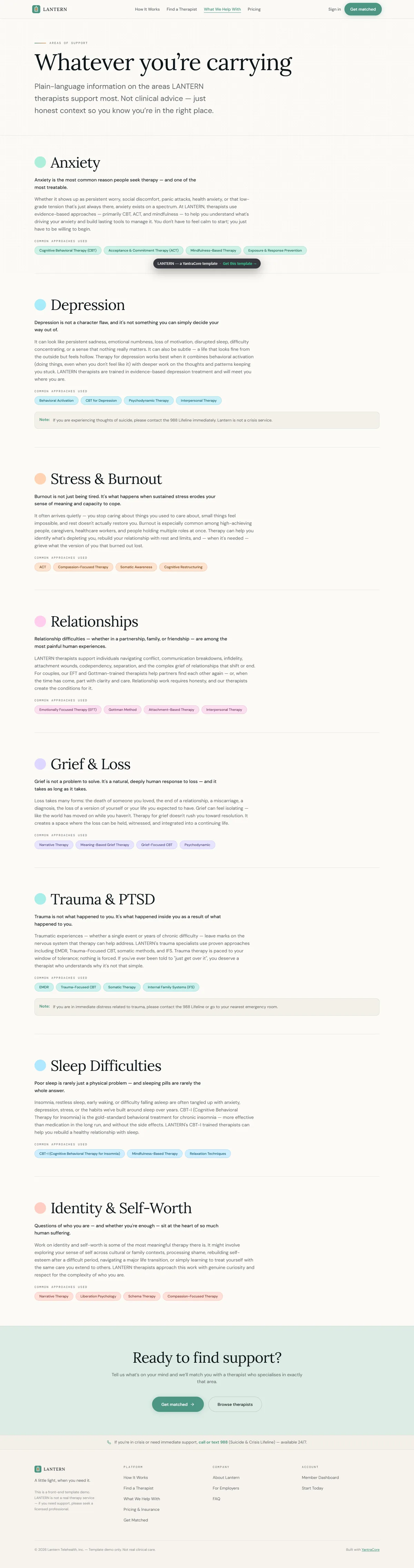 LANTERN — Telehealth & Therapy Platform — screenshot 4