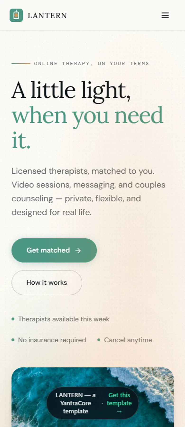 LANTERN — Telehealth & Therapy Platform — screenshot 7