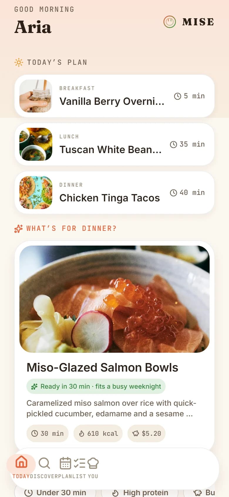 MISE — Recipe & Meal Planner — screenshot