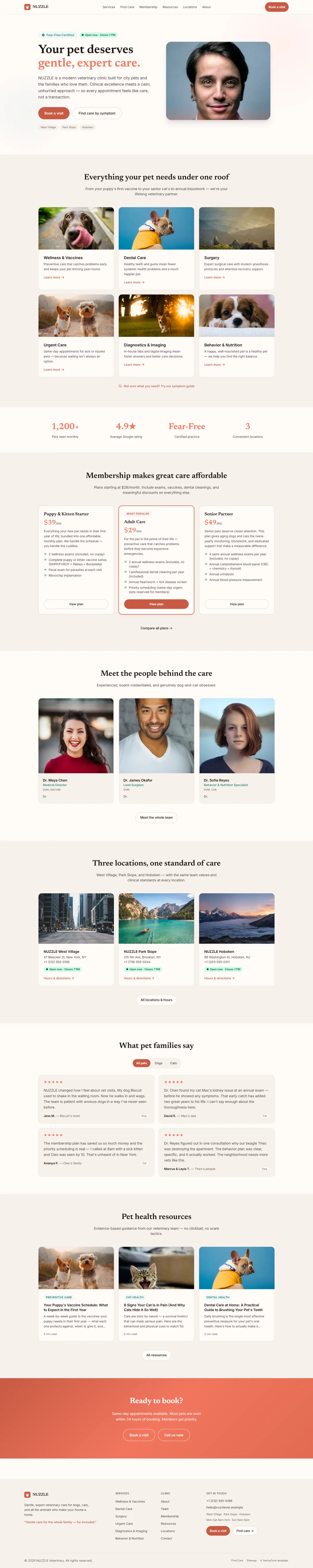 NUZZLE — Veterinary Clinic & Pet Care — screenshot