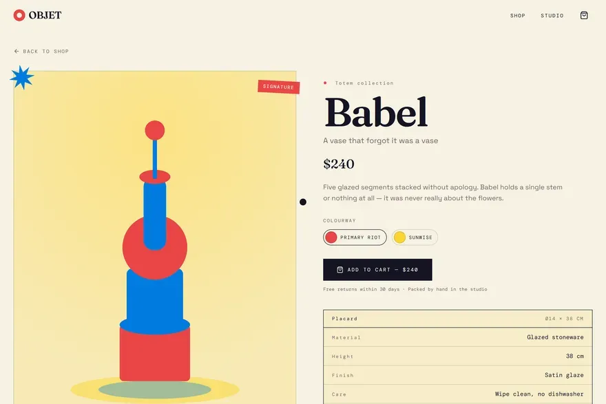 OBJET — Postmodern Design Objects — screenshot 3