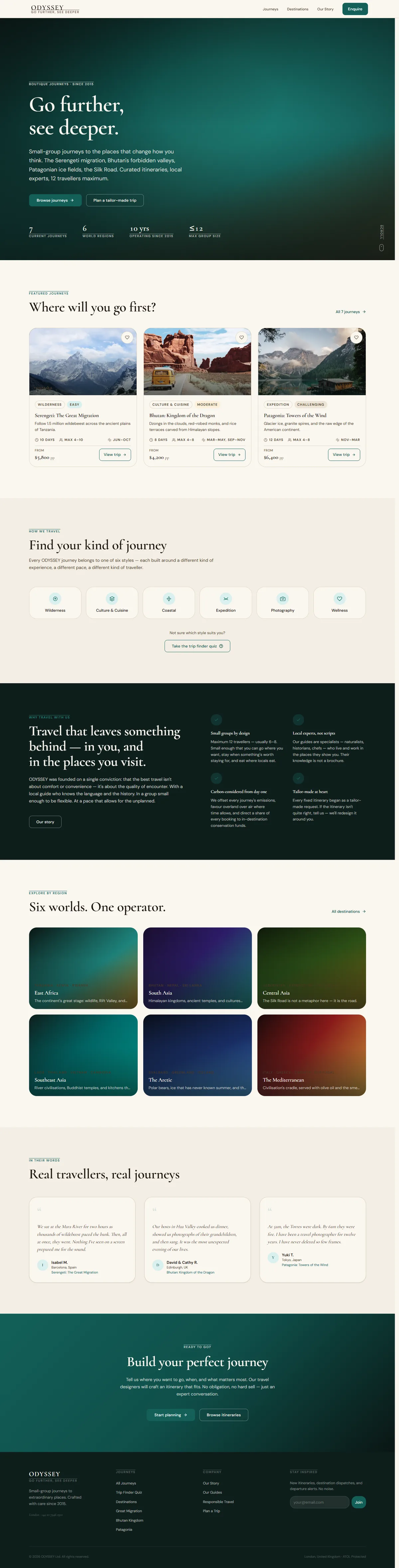 ODYSSEY — Tour Operator & Itineraries — screenshot