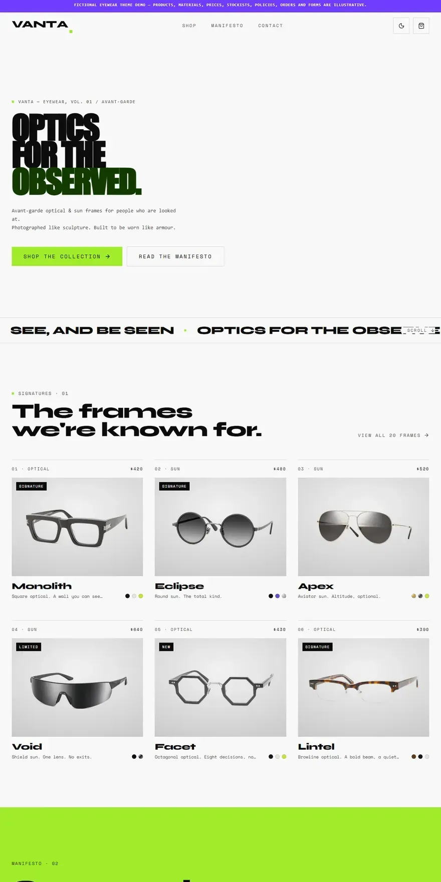 VANTA website preview