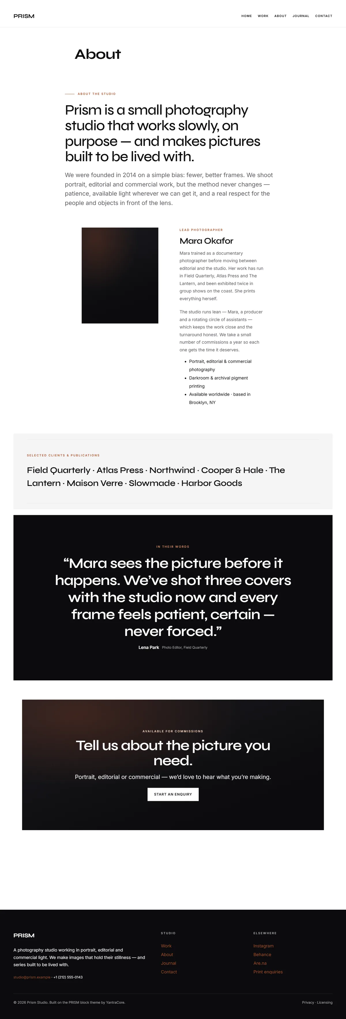 PRISM — WordPress Photography Theme — screenshot 3