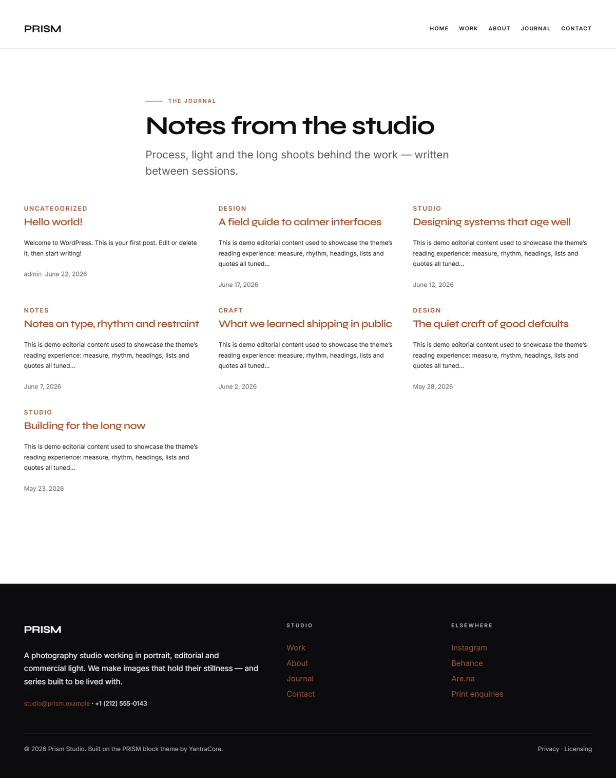 PRISM — WordPress Photography Theme — screenshot 4