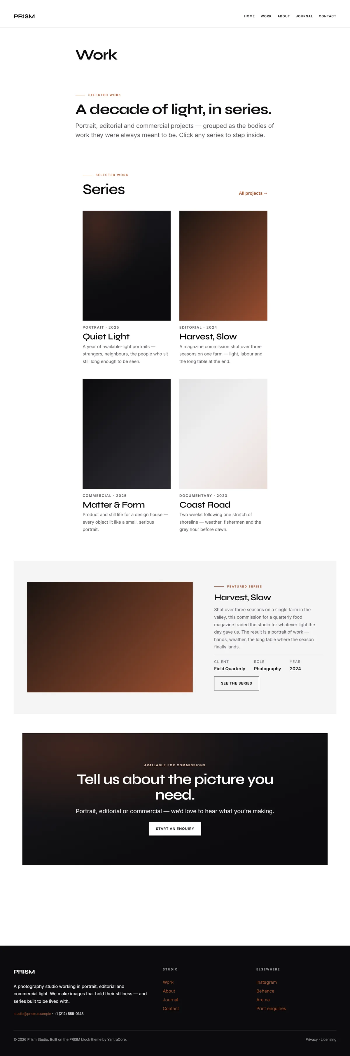 PRISM — WordPress Photography Theme — screenshot 2