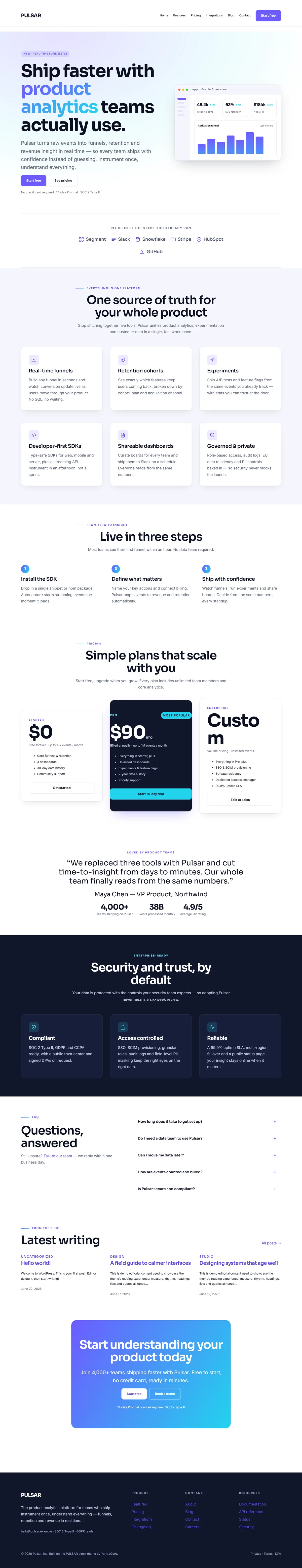 PULSAR — WordPress Block Theme — screenshot
