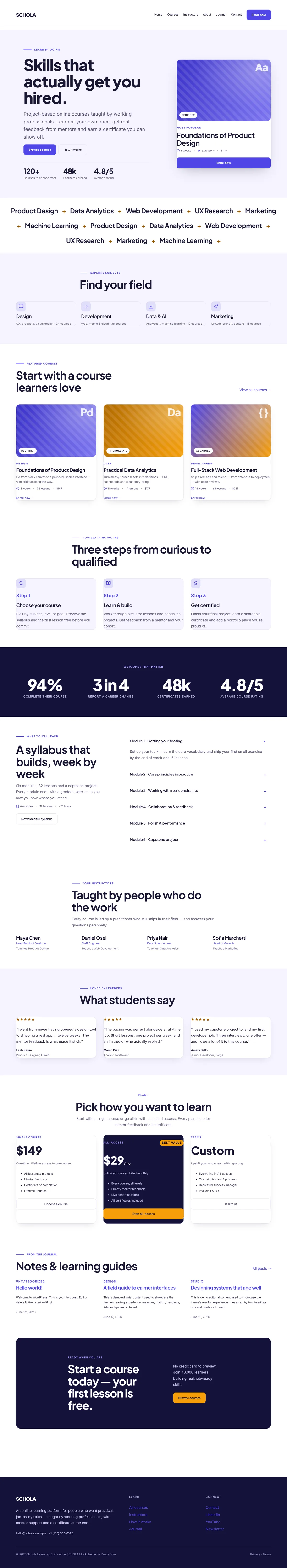 SCHOLA — WordPress Education Theme — screenshot