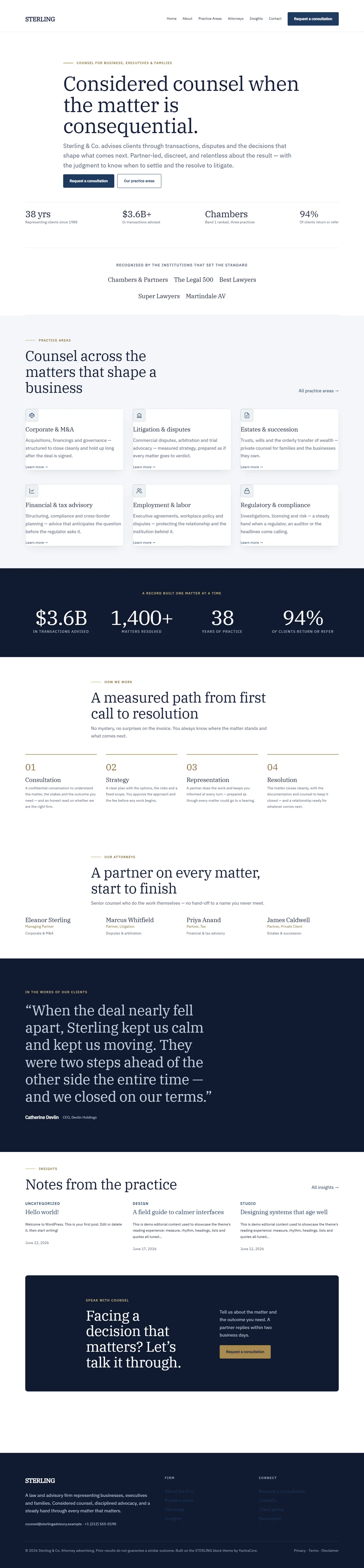 STERLING — WordPress Block Theme — screenshot