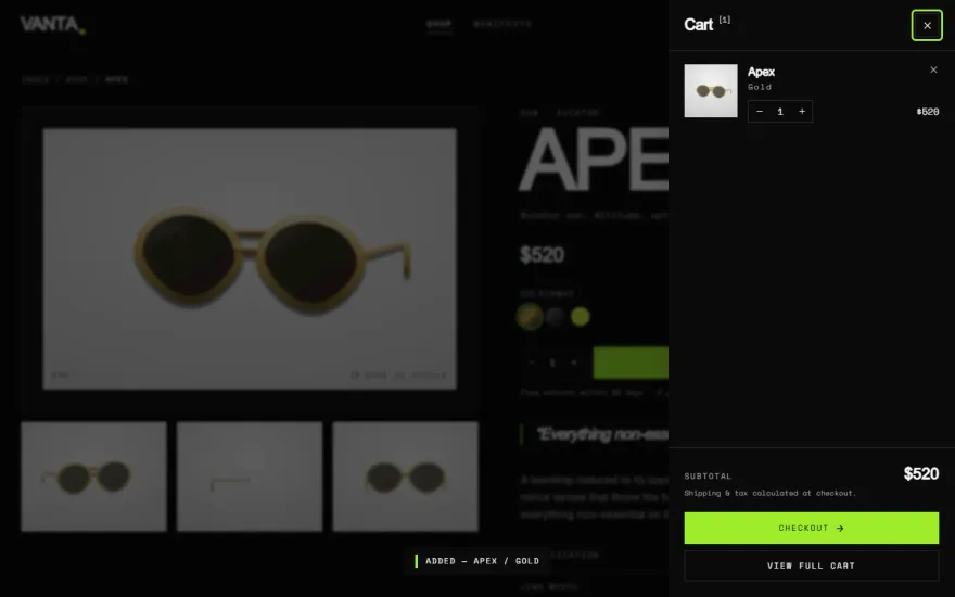 VANTA — Avant-Garde Eyewear — screenshot 5