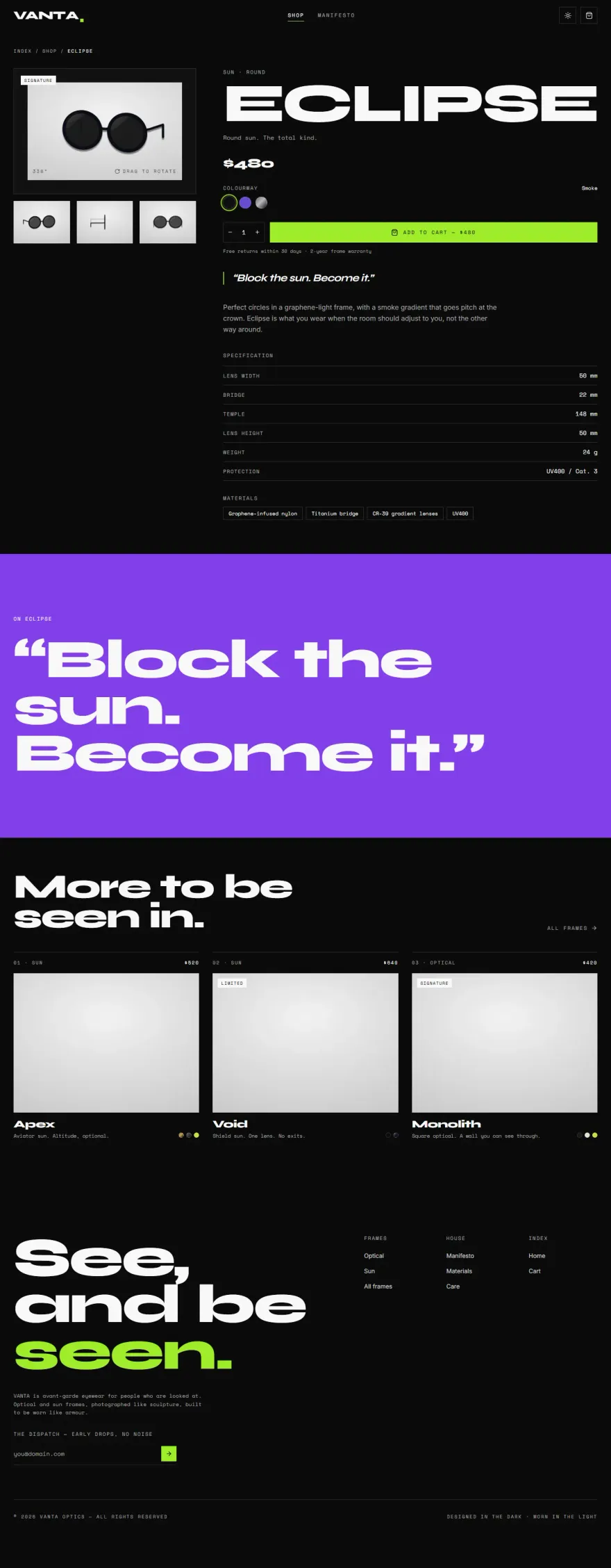 VANTA — Avant-Garde Eyewear — screenshot 3