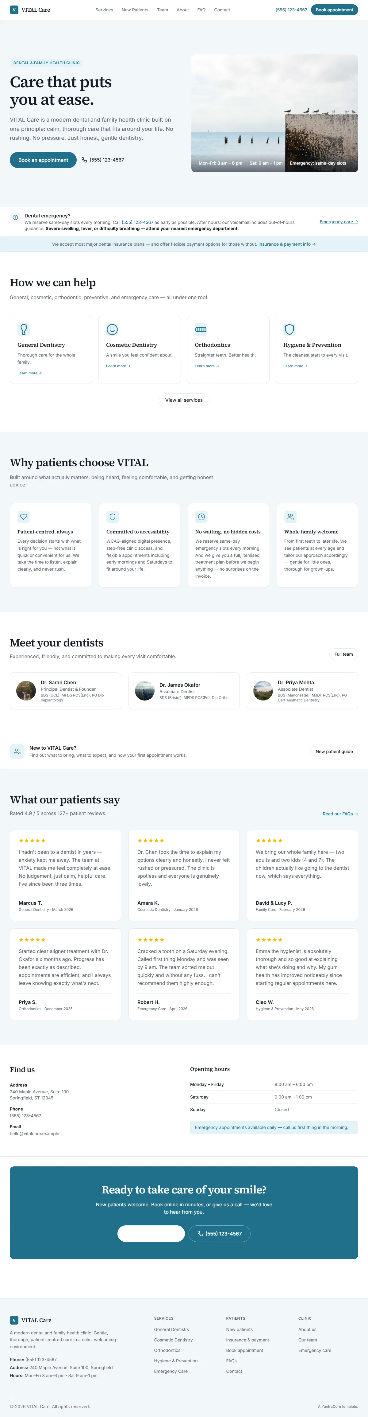 VITAL — Medical & Dental Clinic — screenshot