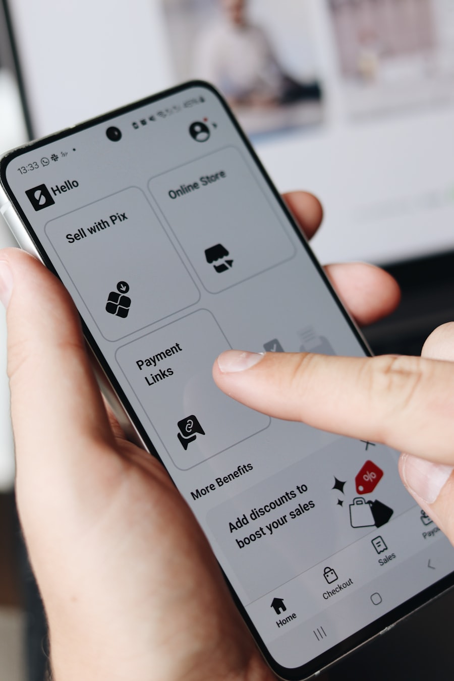 Testing a website demo on a phone before buying the template