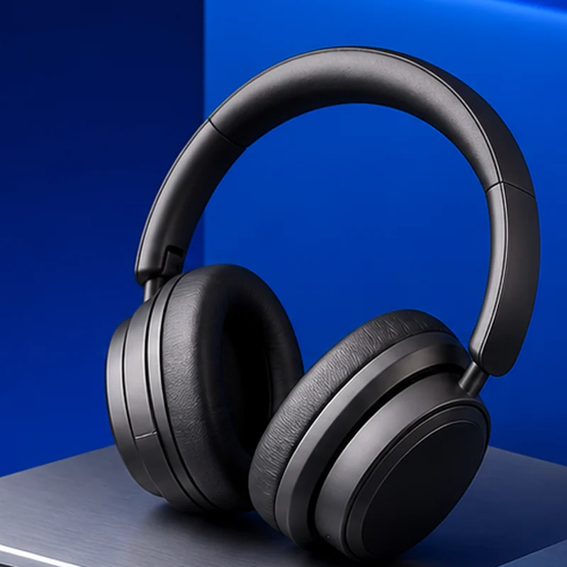 Fictional matte graphite over-ear headphones